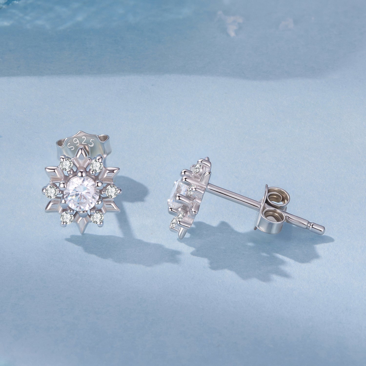 925 Sterling Silver White Gold Plated 0.7cm Pavé Set CZ Earrings for Women  DestGlow