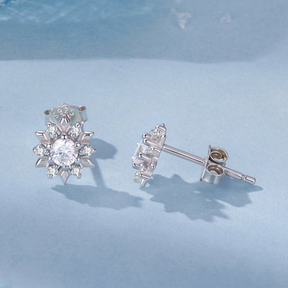 925 Sterling Silver White Gold Plated 0.7cm Pavé Set CZ Earrings for Women  DestGlow