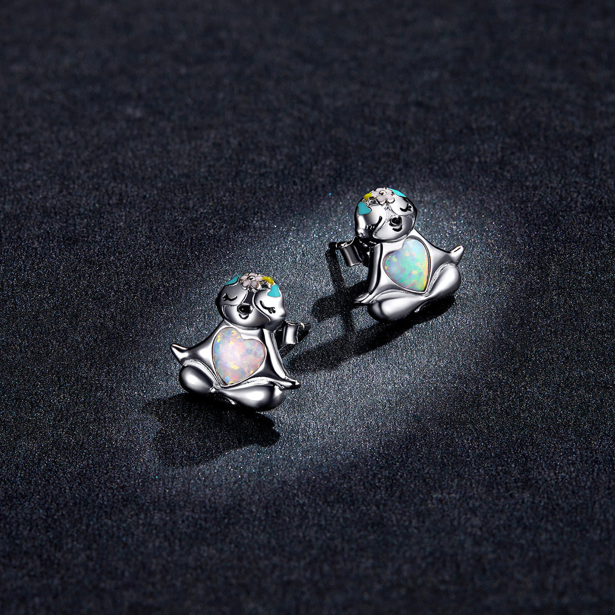 925 Sterling Silver Earrings with Translucent Opal  DestGlow