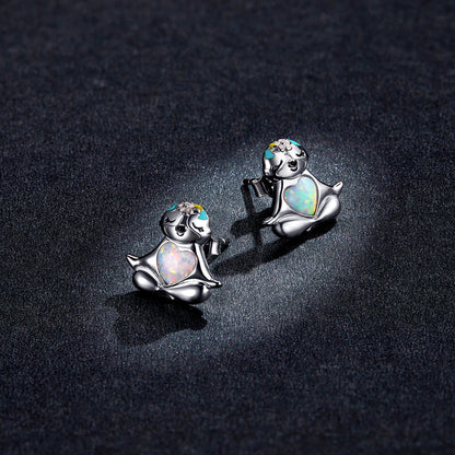 925 Sterling Silver Earrings with Translucent Opal  DestGlow