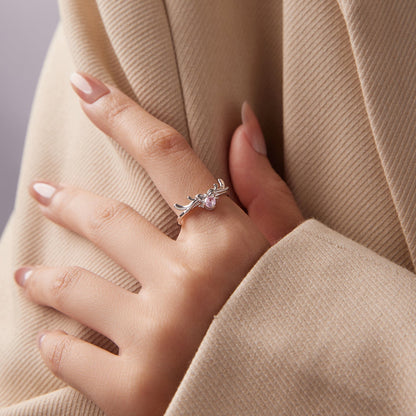 925 Sterling Silver White Gold Plated Bow-Knot Ring with CZ for Women  DestGlow