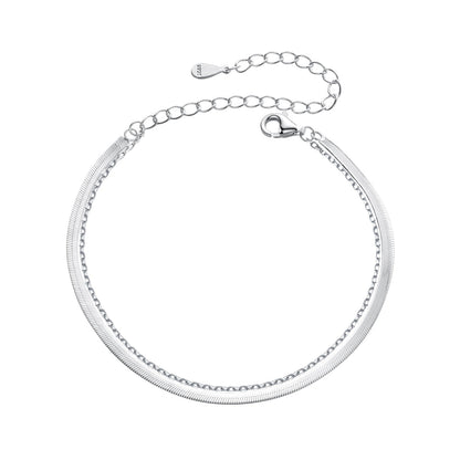 925 Sterling Silver 15+6cm White Gold Plated Bracelet for Women  DestGlow