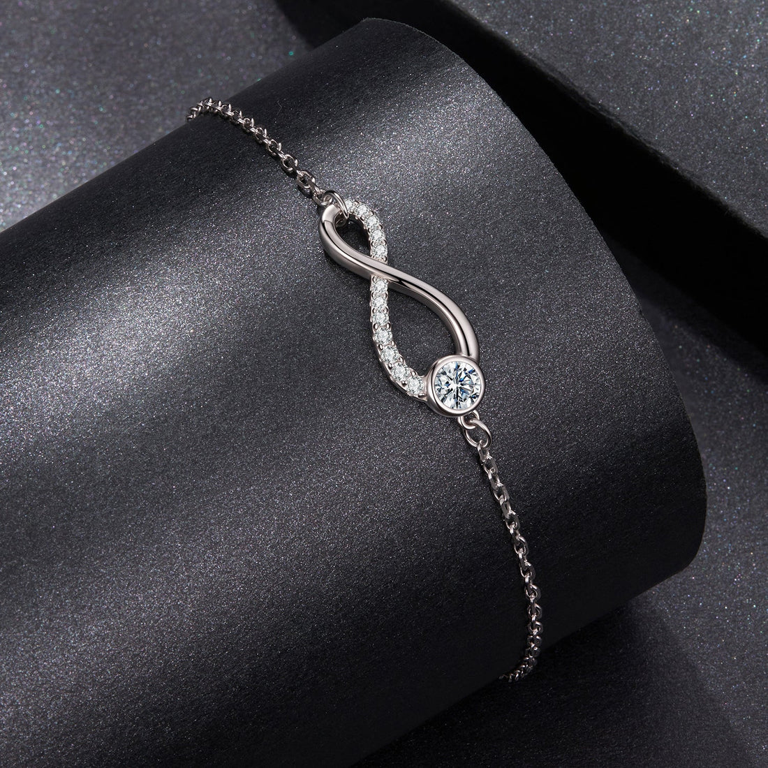 925 Sterling Silver Moissanite Pavé Bracelet for Women - 21cm, White Gold Plated, CZ  DestGlow