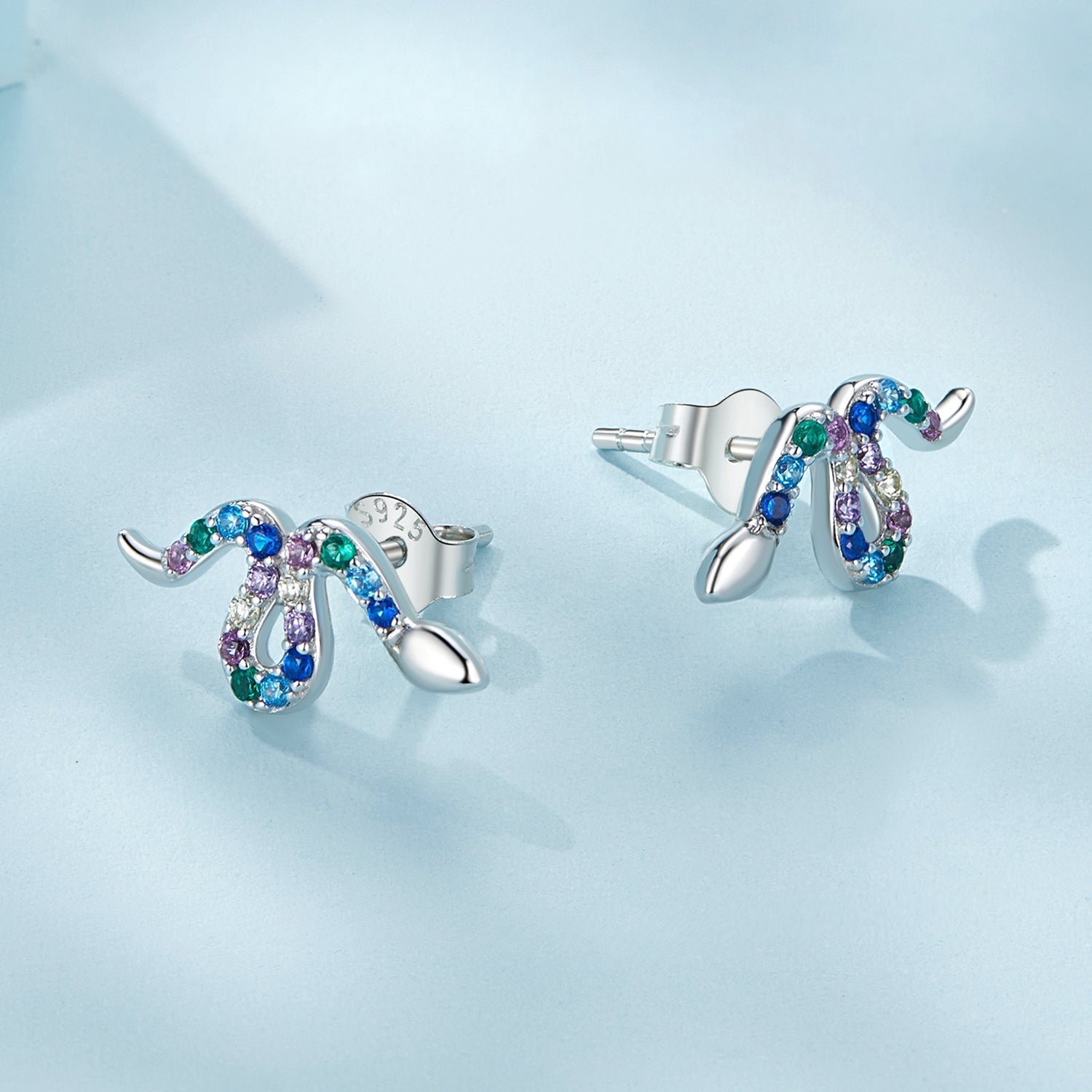 925 Sterling Silver Earrings with Pavé Setting CZ, 7x15mm, Plated Platinum for Women  DestGlow
