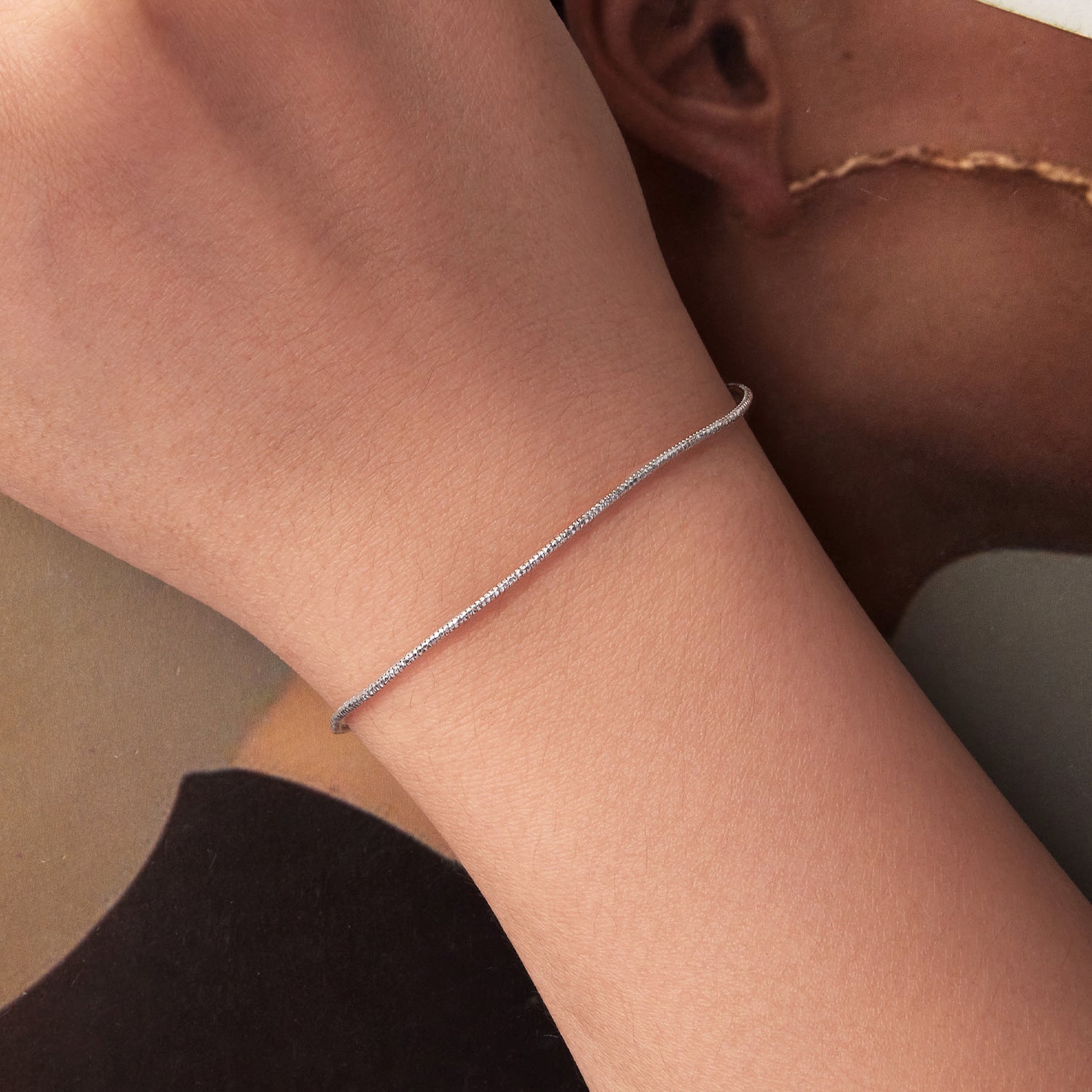 925 Sterling Silver Plated White Gold Adjustable Bracelet for Women  DestGlow