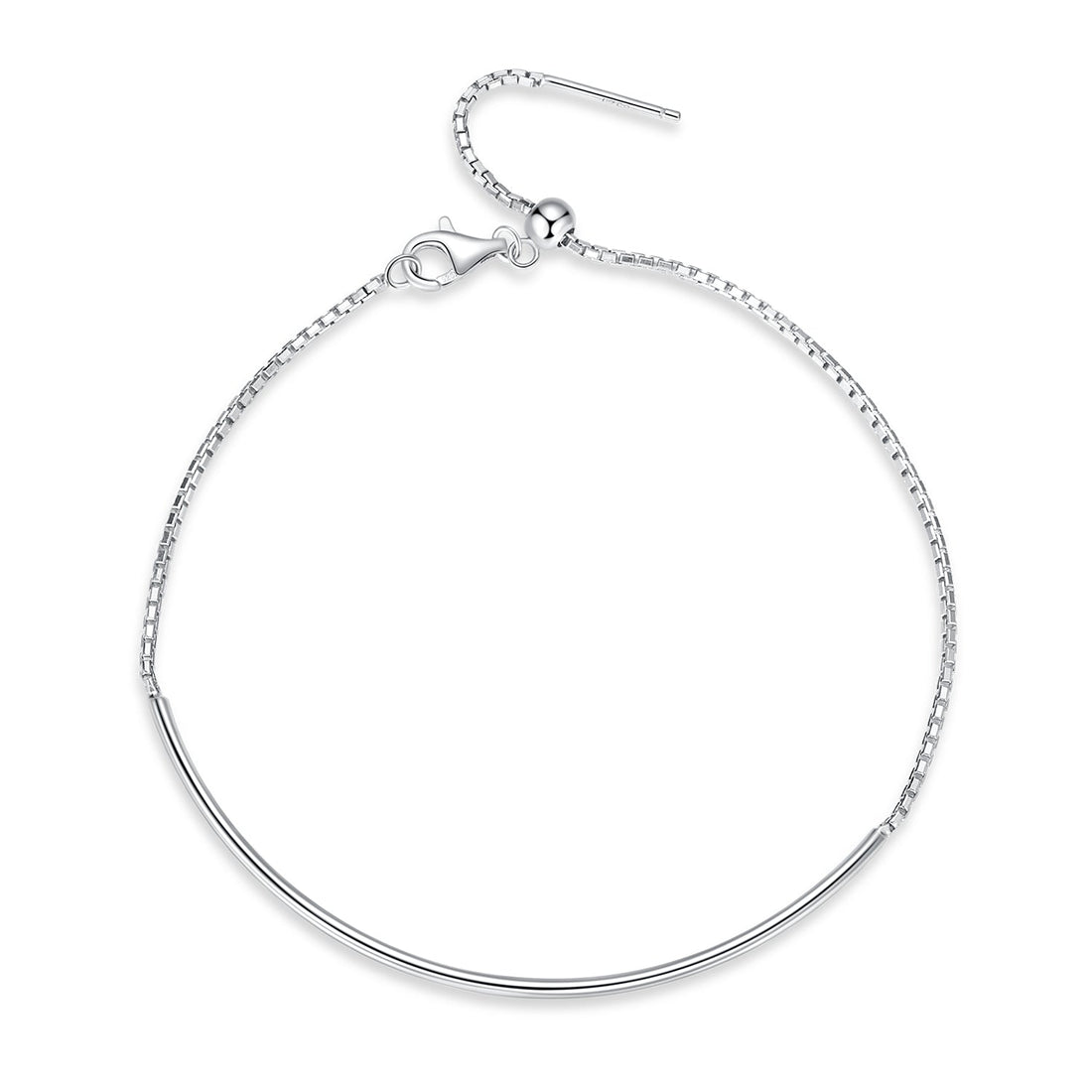 925 Sterling Silver Adjustable Platinum-Plated Bracelet for Women  DestGlow