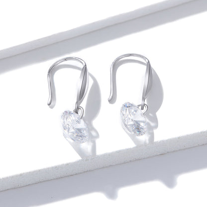 S925 Sterling Silver Earrings 2.6x0.8cm Plated Platinum with Pavé Setting CZ for Women  DestGlow