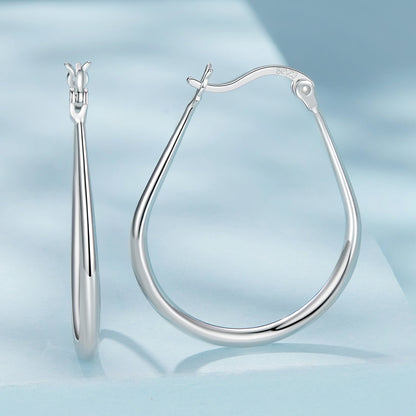 925 Sterling Silver Earrings for Women - 2.9x0.2cm, Plated White Gold, Style L  DestGlow