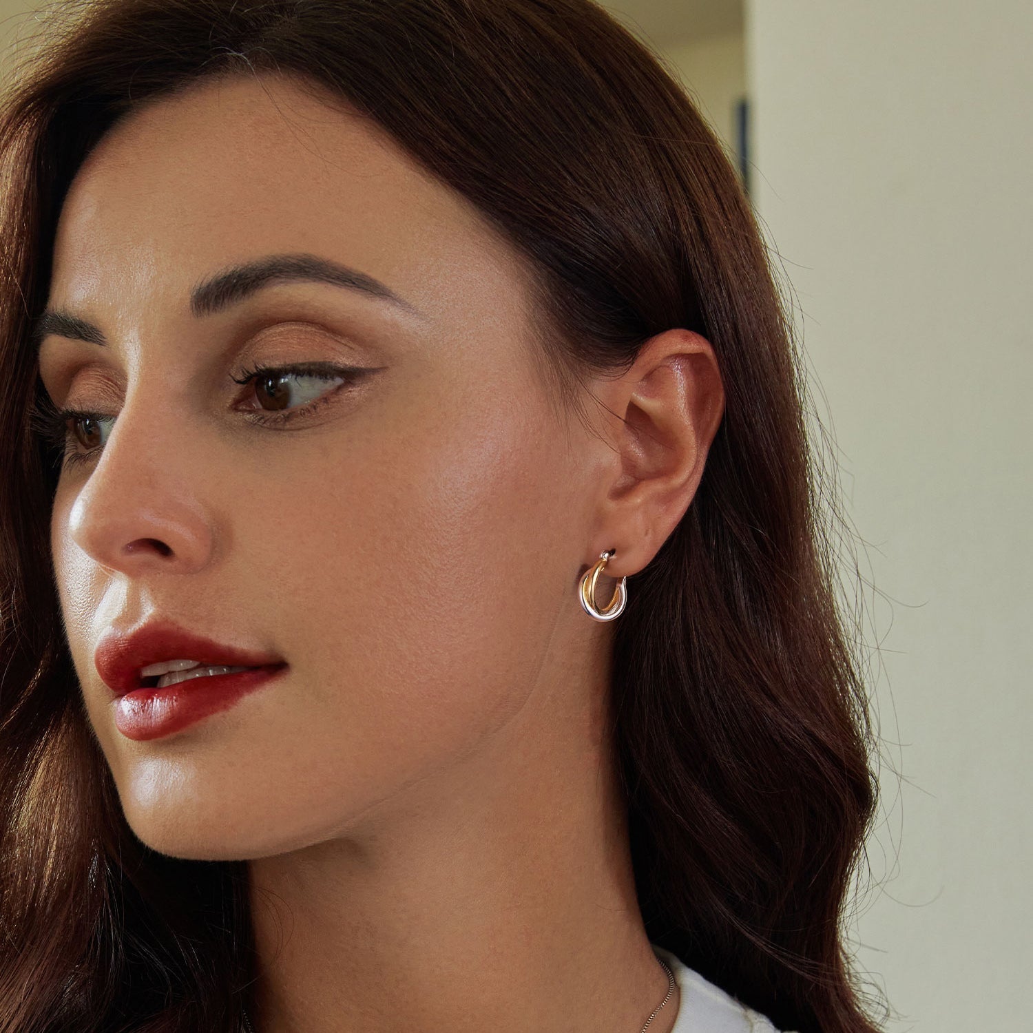 925 Sterling Silver Earrings with Platinum and Gold Plating for Women  DestGlow