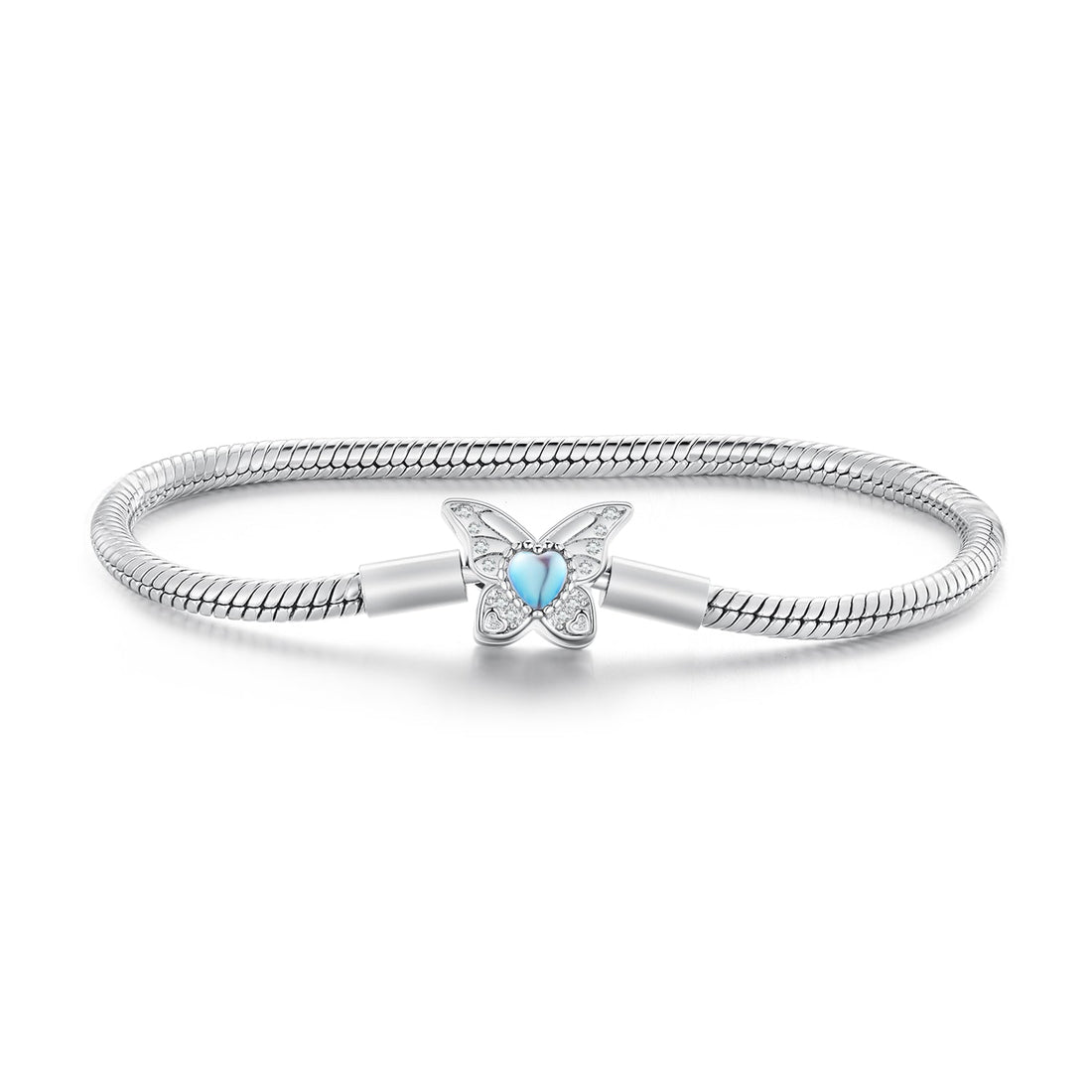 925 Sterling Silver Moonstone Bracelet 17.0 cm Pavé Setting for Women  DestGlow