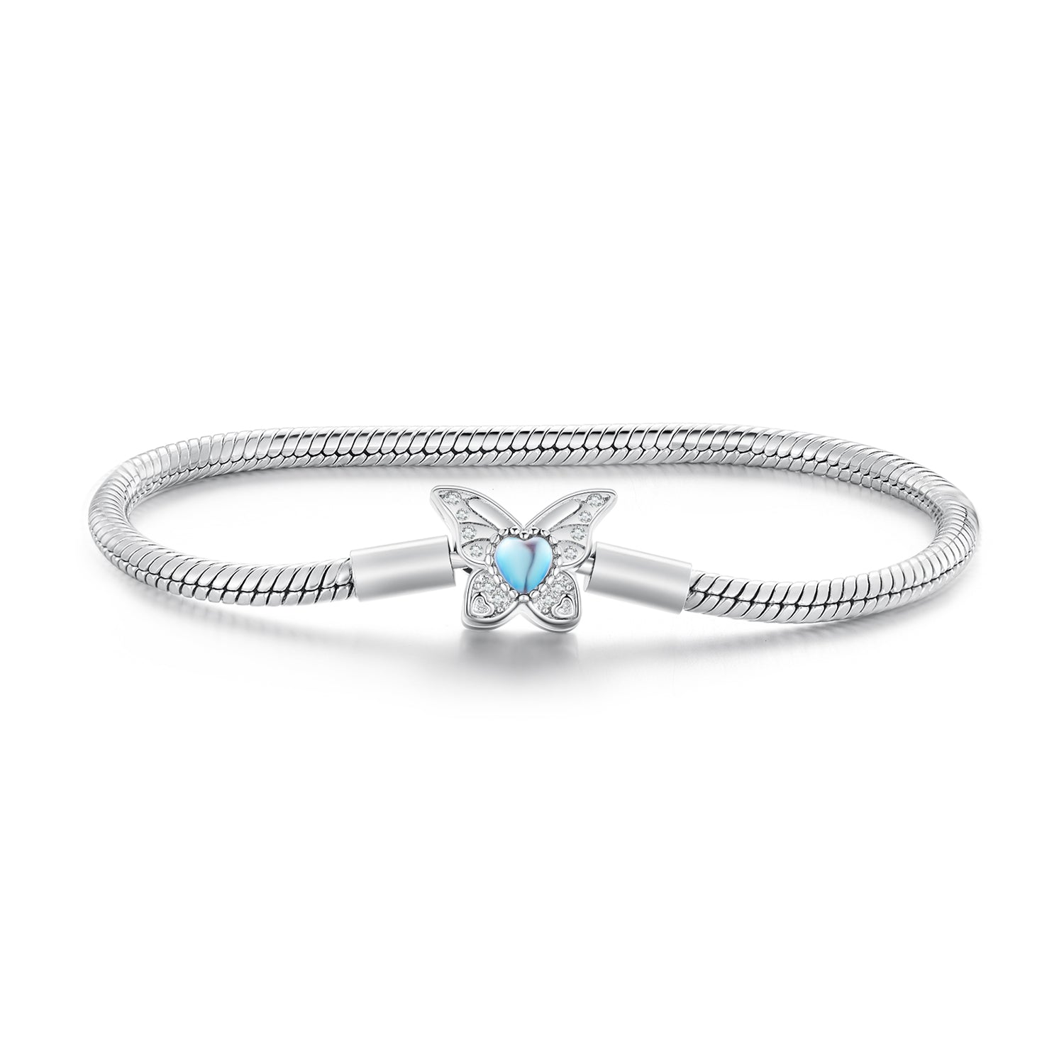 925 Sterling Silver Moonstone Bracelet 17.0 cm Pavé Setting for Women  DestGlow