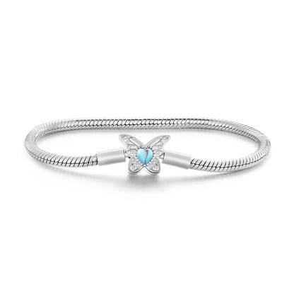 925 Sterling Silver Moonstone Bracelet 17.0 cm Pavé Setting for Women  DestGlow