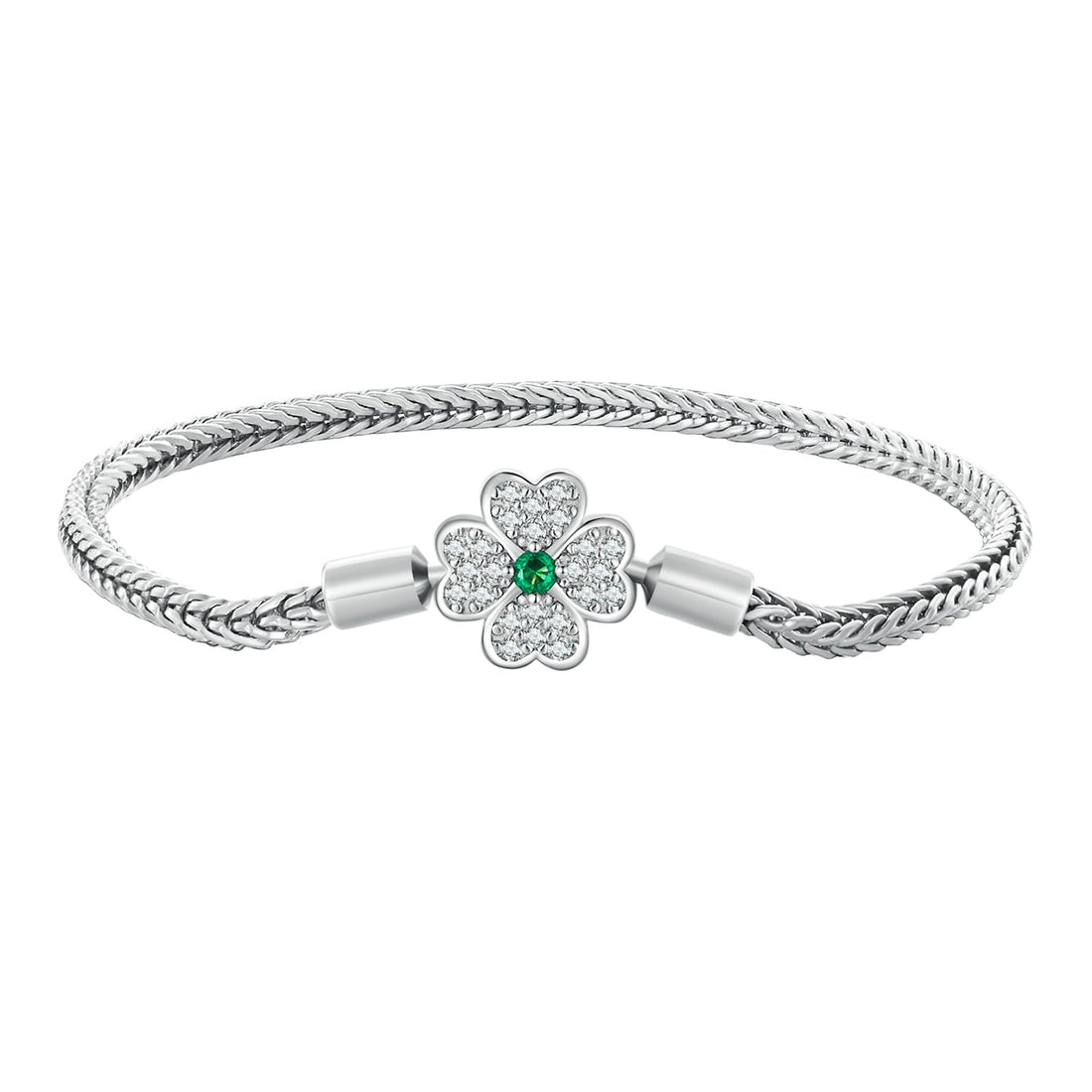 925 Sterling Silver Plated Platinum Bracelet with 3mm Rope for Women  DestGlow