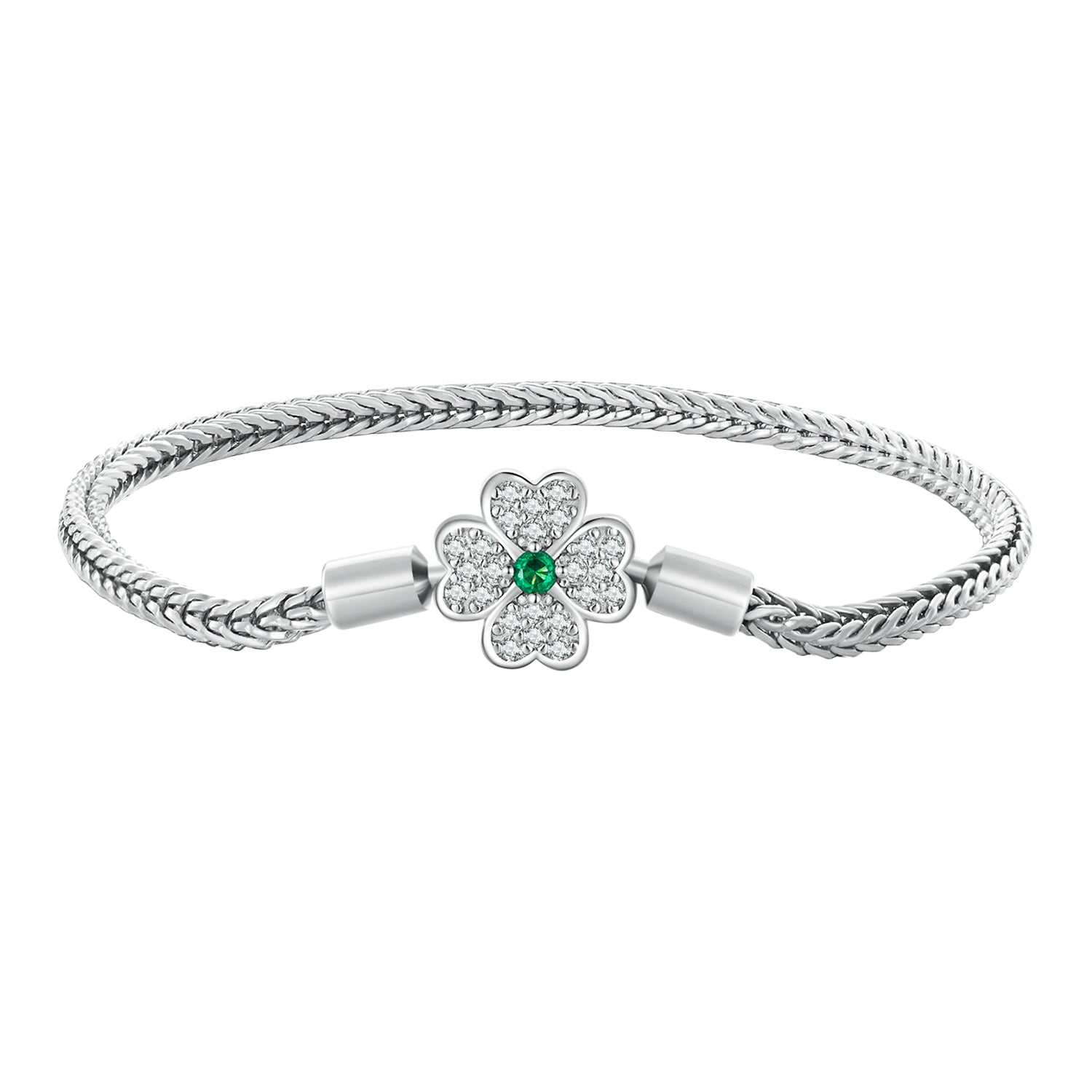 925 Sterling Silver Plated Platinum Bracelet with 3mm Rope for Women  DestGlow