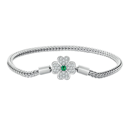 925 Sterling Silver Plated Platinum Bracelet with 3mm Rope for Women  DestGlow