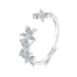 925 Sterling Silver White Gold Plated Pavé Setting CZ Flower Ring for Women  DestGlow