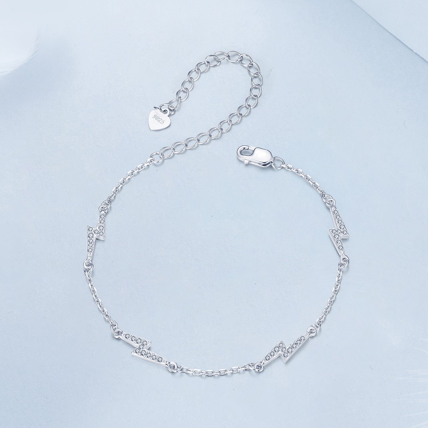 925 Sterling Silver Pave Setting CZ Bracelet with White Gold Plating  DestGlow
