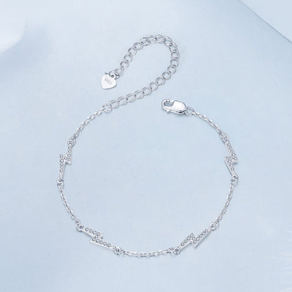925 Sterling Silver Pave Setting CZ Bracelet with White Gold Plating  DestGlow