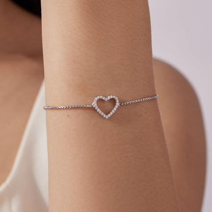 925 Sterling Silver Plated White Gold Moissanite Bracelet for Women  DestGlow
