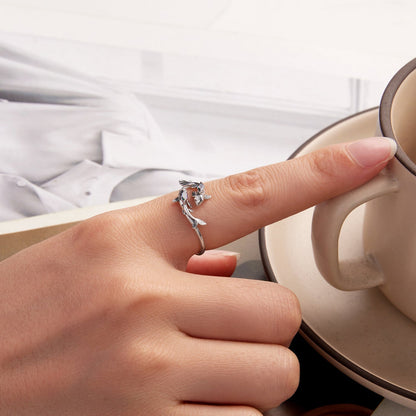 925 Sterling Silver Transparent Glass Ring for Women  DestGlow