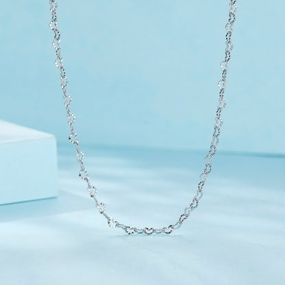 925 Sterling Silver Necklace with Platinum Plating, 395+55mm Length, 3.0mm Width for Women  DestGlow