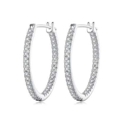 925 Sterling Silver Earrings with Pave Setting CZ in White Gold for Women  DestGlow