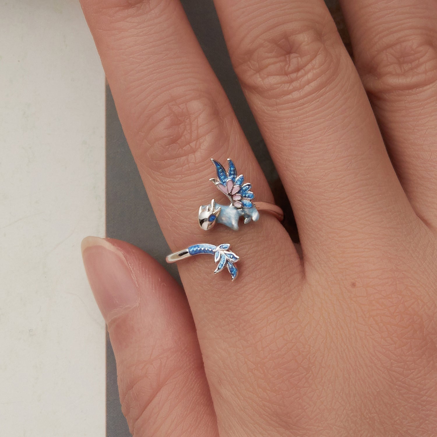 925 Sterling Silver Enamel Process Pavé CZ White Gold Ring for Women  DestGlow