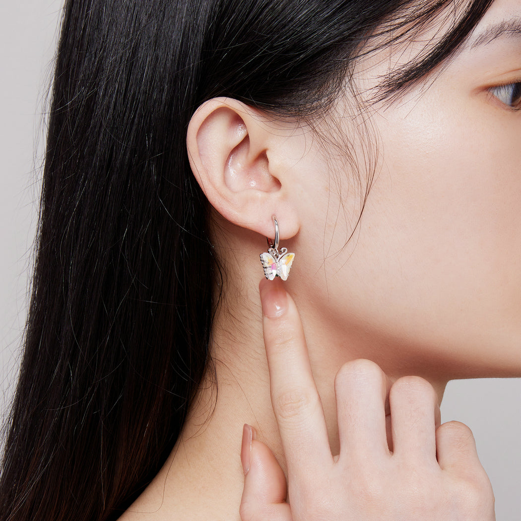 925 Sterling Silver Earrings with Resin, 23x13mm, Plated Platinum for Women  DestGlow