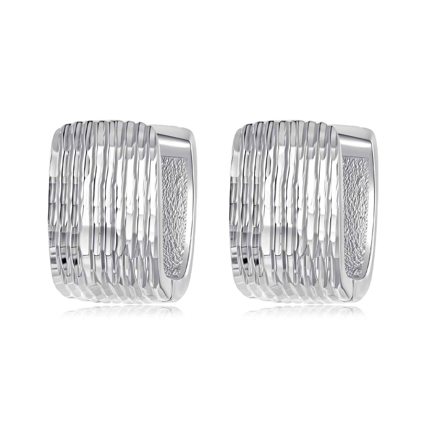 925 Sterling Silver Earrings for Women with White Gold Plating - 1.1cm x 0.7cm  DestGlow