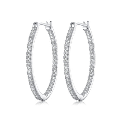 925 Sterling Silver Earrings with Pave Setting CZ in White Gold for Women  DestGlow