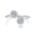 925 Sterling Silver Snowflake Ring with Pavé CZ in White Gold for Women  DestGlow