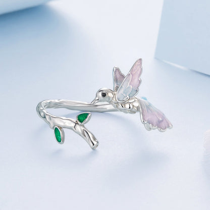 925 Sterling Silver Ring with Enamel and Oxidized Finish in Style E for Women  DestGlow