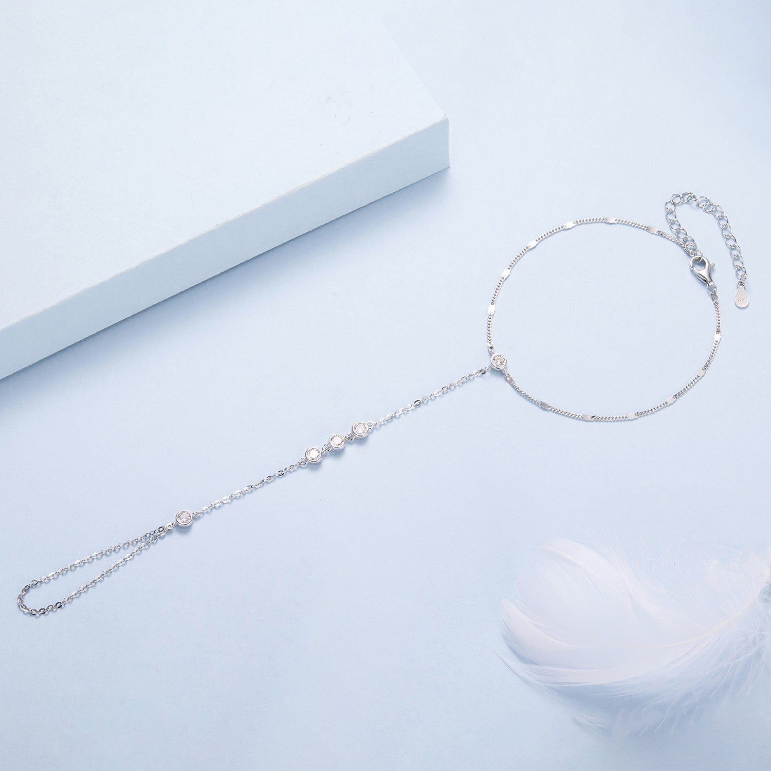 925 Sterling Silver White Gold Plated Adjustable Bracelet for Women  DestGlow
