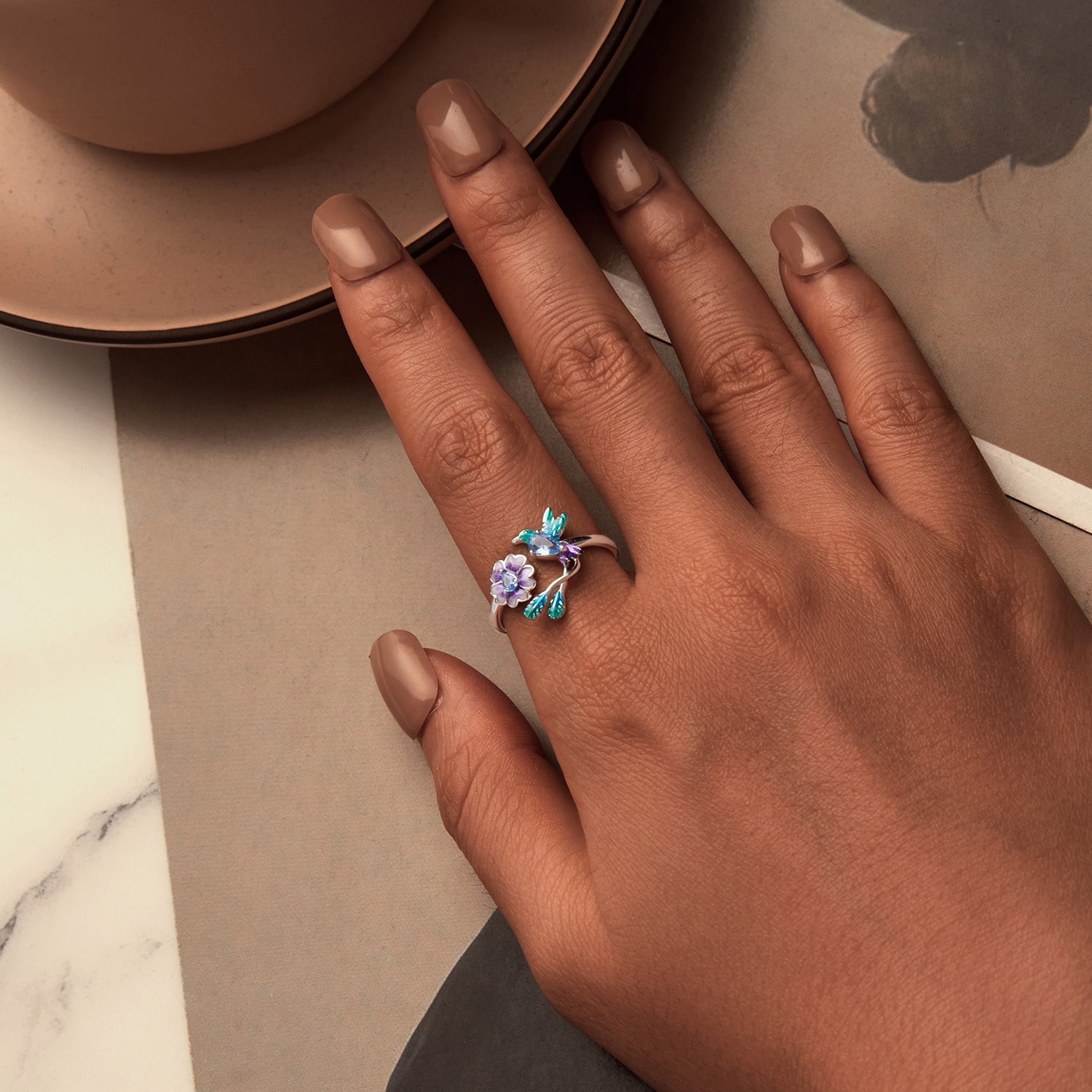 925 Sterling Silver Enamel 1.8mm Pavé Setting CZ Ring for Women  DestGlow