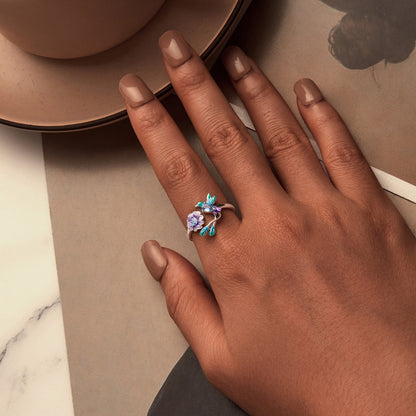 925 Sterling Silver Enamel 1.8mm Pavé Setting CZ Ring for Women  DestGlow