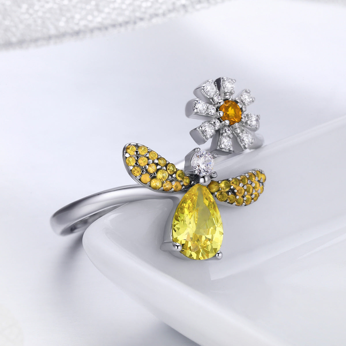 925 Sterling Silver Ring - 0.2cm Width, 1.6*1.5cm Size for Women  DestGlow