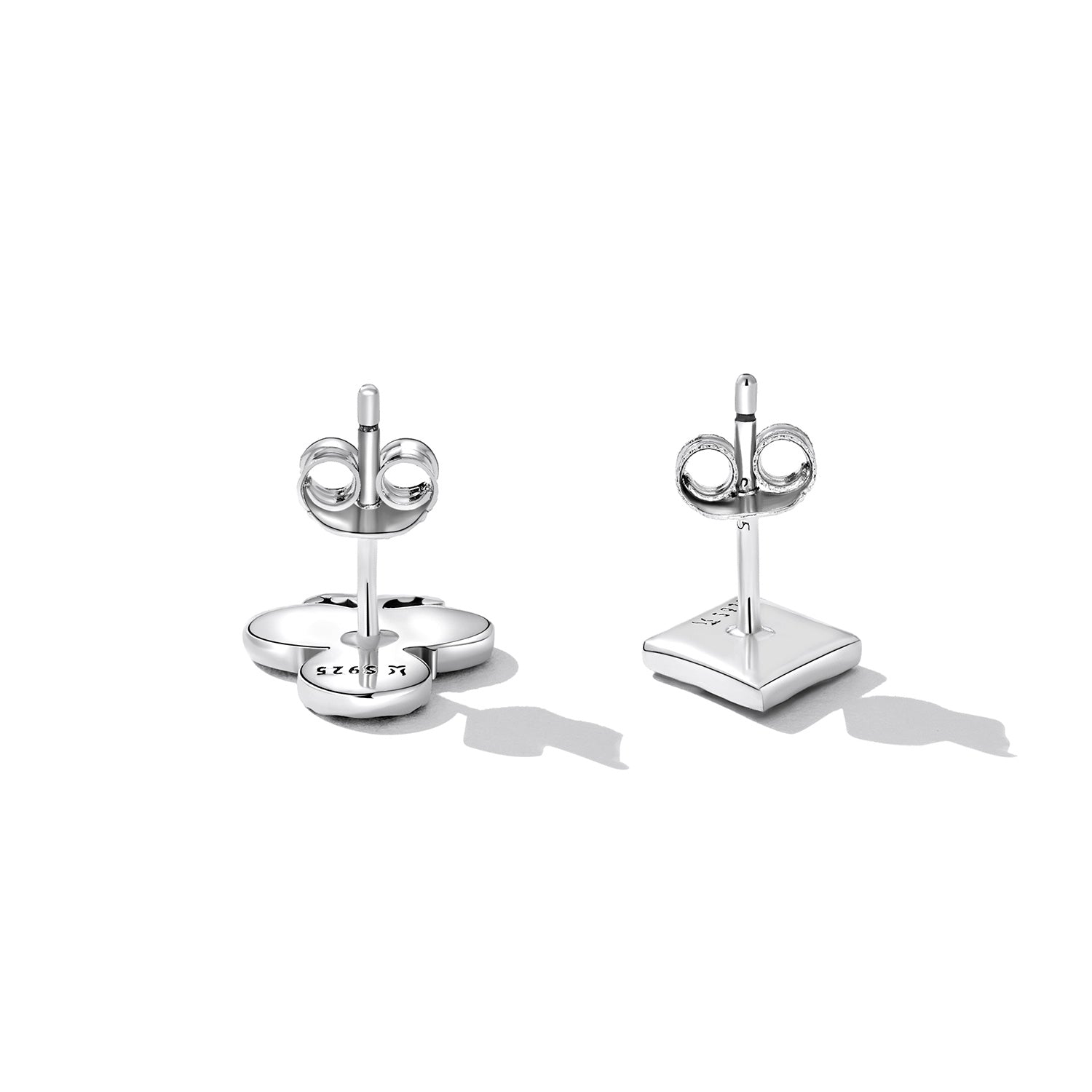 925 Sterling Silver Oxidized Enamel Plum Blossom Earrings for Women - 1.2 x 1.0 cm  DestGlow