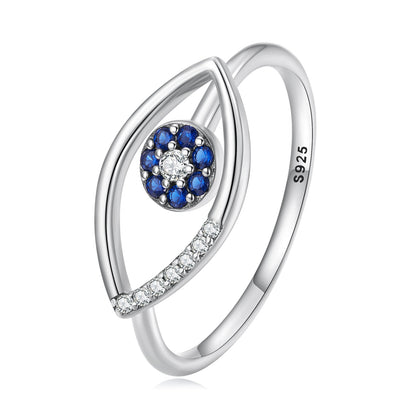 925 Sterling Silver Oxidized Ring with Pavé Setting CZ, 0.9*1.6 cm for Women  DestGlow