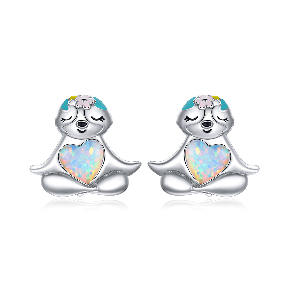 925 Sterling Silver Earrings with Translucent Opal  DestGlow