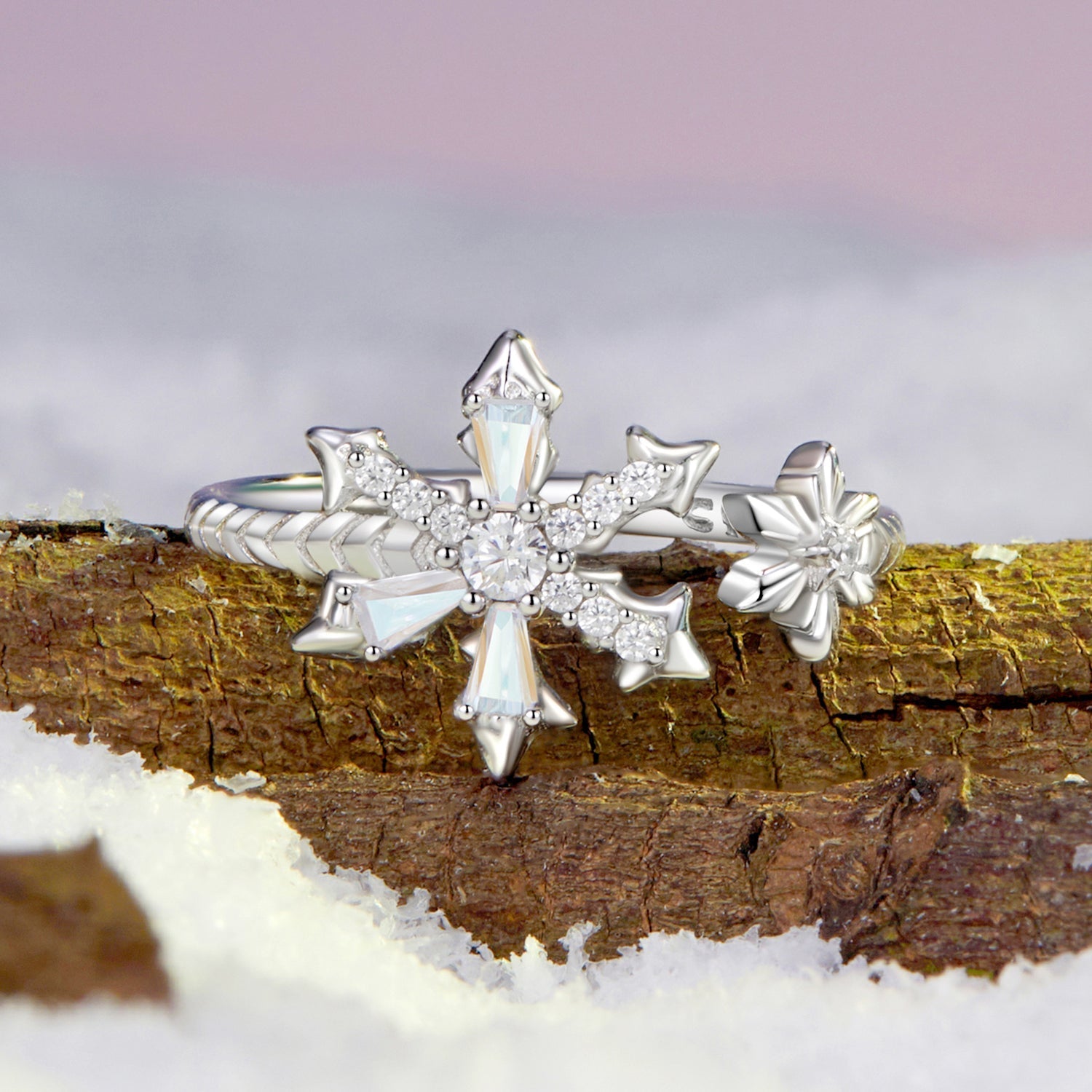 925 Sterling Silver Ring with White Gold Plating and CZ for Women  DestGlow