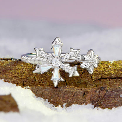 925 Sterling Silver Ring with White Gold Plating and CZ for Women  DestGlow