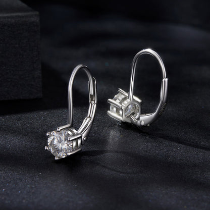 925 Sterling Silver 0.5 Carat Moissanite Earrings for Women  DestGlow