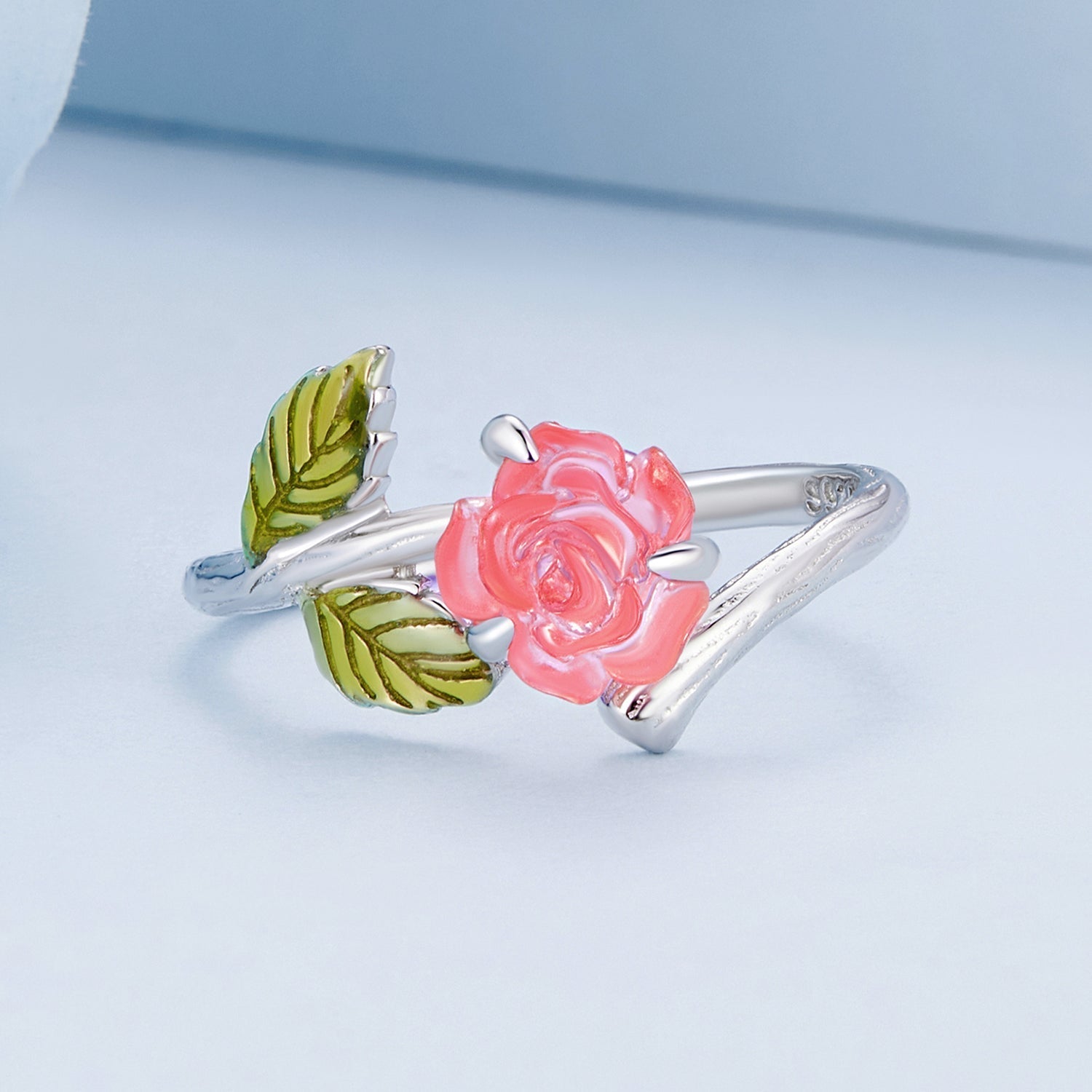 925 Sterling Silver Enamel Resin Ring 1.7mm Width  DestGlow