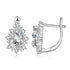 925 Sterling Silver Platinum Plated CZ Pavé Setting Earrings  DestGlow