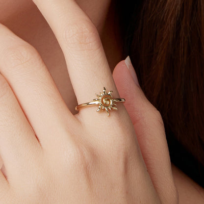 925 Sterling Silver Gold Plated Sun Ring  DestGlow