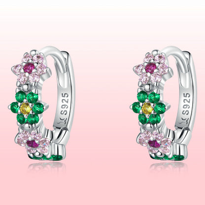 925 Sterling Silver Earrings with CZ in Pavé Setting - 1.3x0.4cm for Women  DestGlow