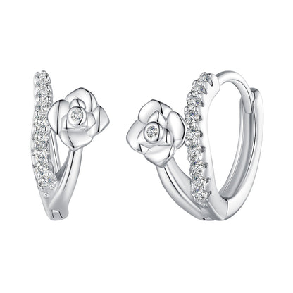 925 Sterling Silver Platinum Plated Pavé CZ Earrings  DestGlow