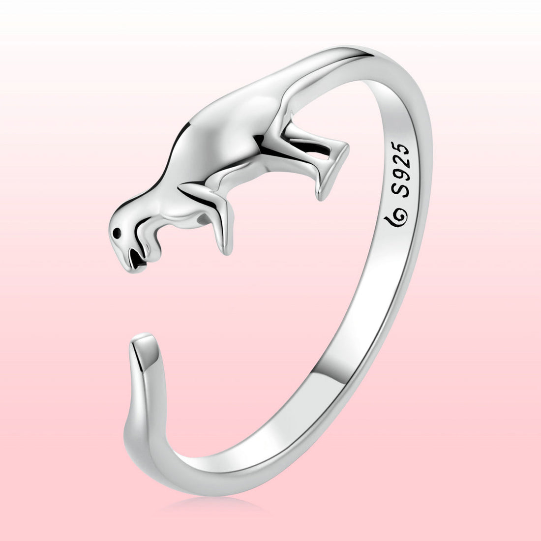 S925 Oxidized Silver Dinosaur Ring for Women  DestGlow