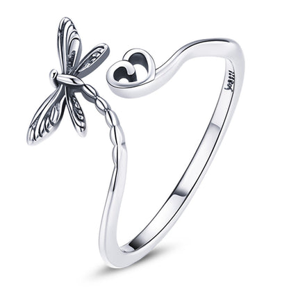 925 Sterling Silver Dragonfly Ring for Women  DestGlow