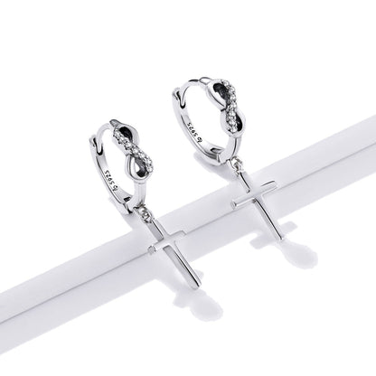 925 Sterling Silver Earrings with Pavé Setting CZ in Oxidized Finish  DestGlow